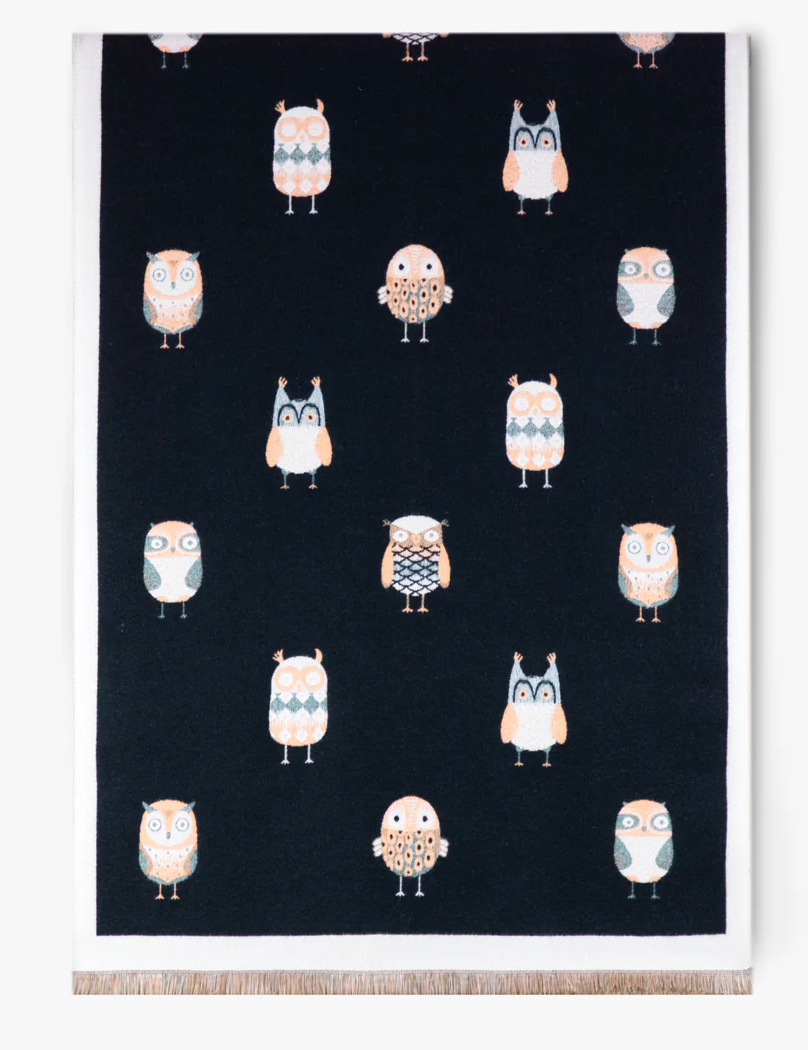 Butterfly & Flowers Ornate & Classy Owl Pattern Scarf Robin Boutique