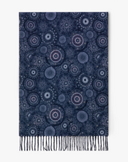 Ornate Circle Bunches Scarf w/Fringe Robin Boutique
