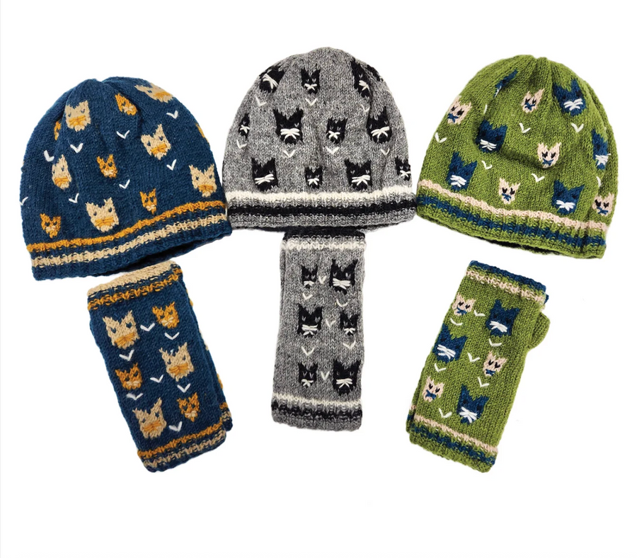 Owl Handmade Knit Fingerless Gloves Robin Boutique