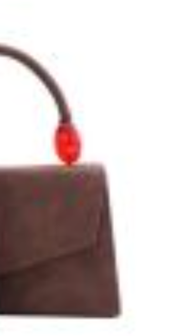 Faux Suede Handbag with lucite Handle Details