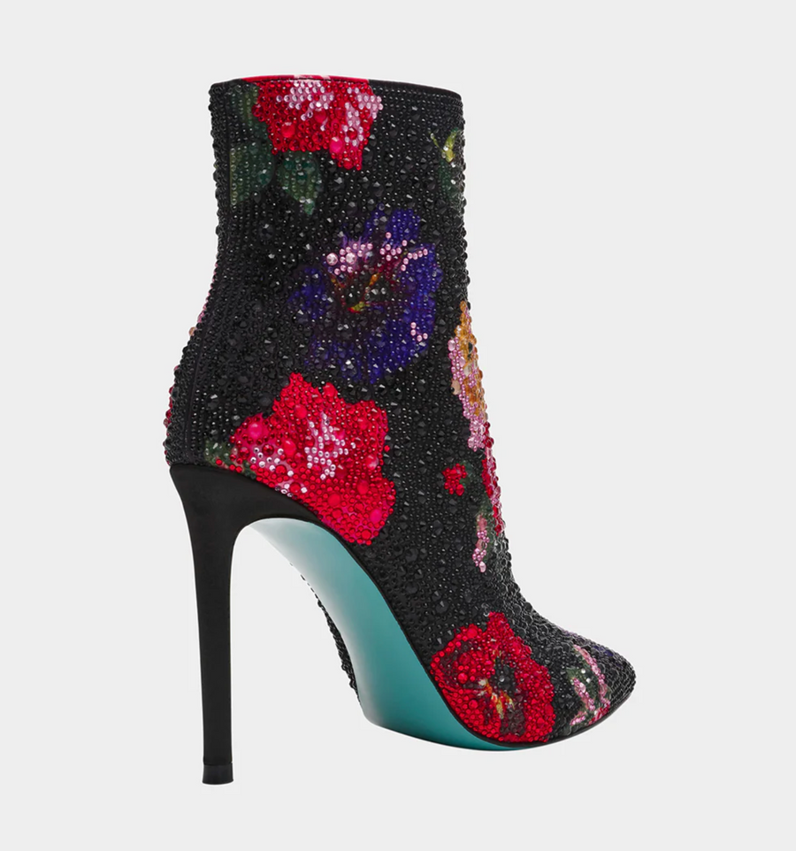 Betsey Johnson Belle Black Flower Multi Boots Robin Boutique