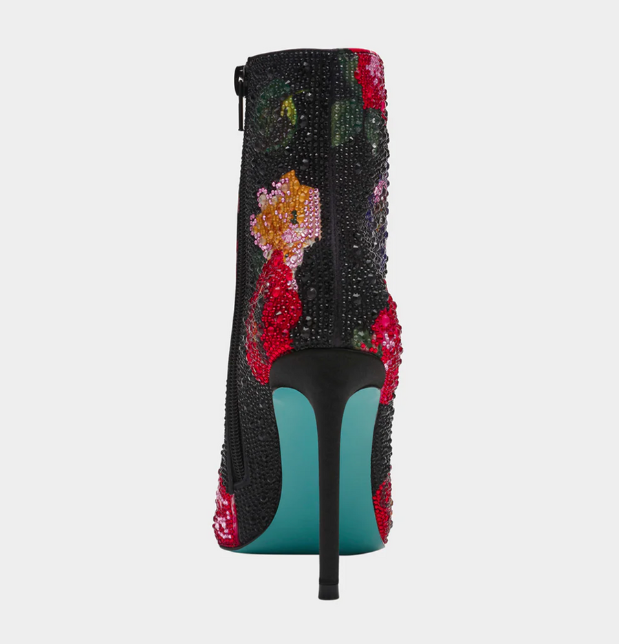 Betsey Johnson Belle Black Flower Multi Boots Robin Boutique