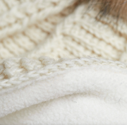 Brecken Ecru Knit Pom Knit Beanie By Many Hands Robin Boutique