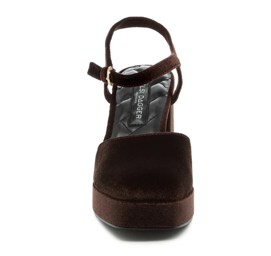 Kelsi Dagger Edna Mahogany Velvet Platform Robin Boutique