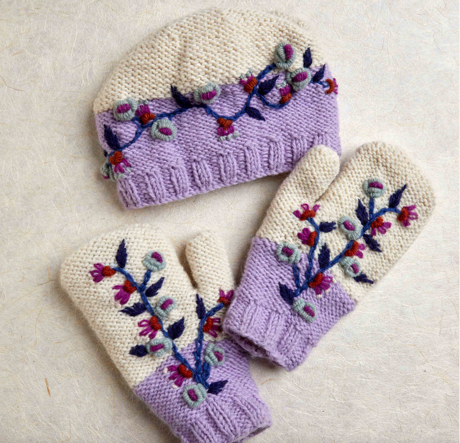 Flora Lavender Knit Beanie By Many Hands