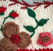 Hygge Holiday Color Block Knit Beanie Hat, Mittens and Fingerless Armwarmers By Many Hands Robin Boutique