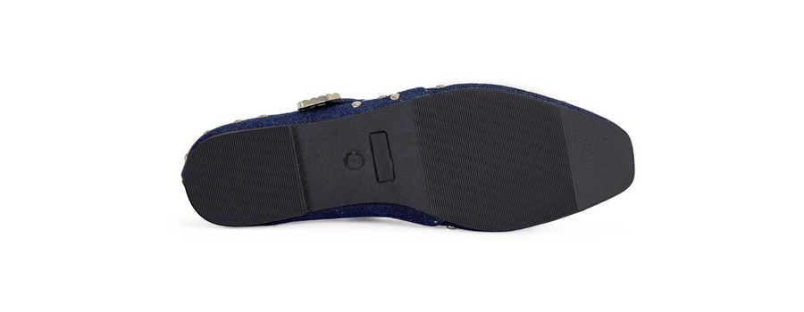 KENNITH-DKDENIM STUDDED BALLET FLAT Robin Boutique