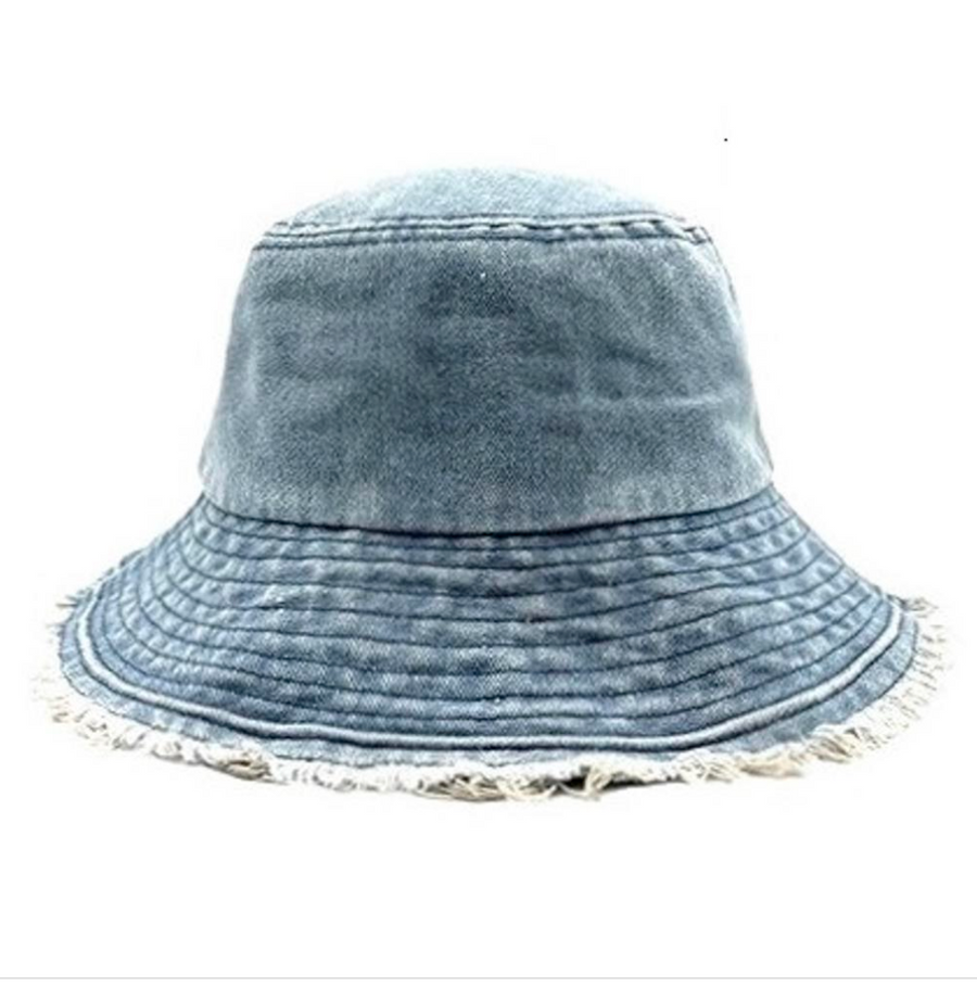 Cotton Wired Wide Brim Denim Hat