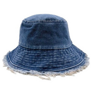 Cotton Wired Wide Brim Denim Hat