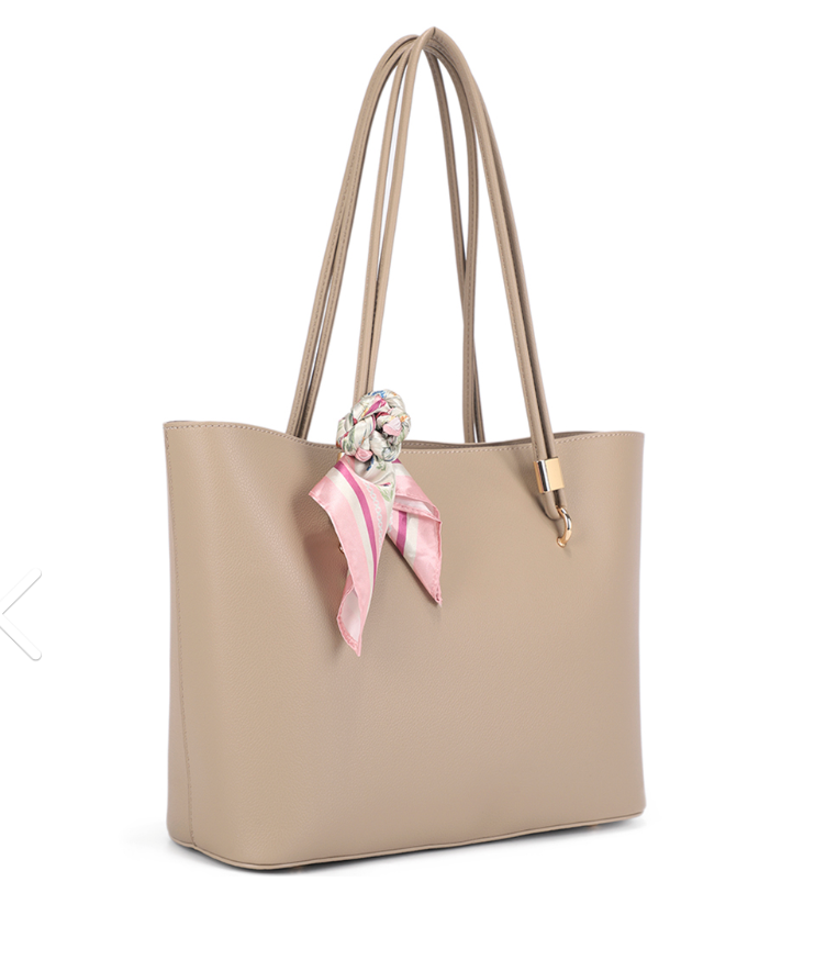 Shoulder Bag with Textured Scarf Detail