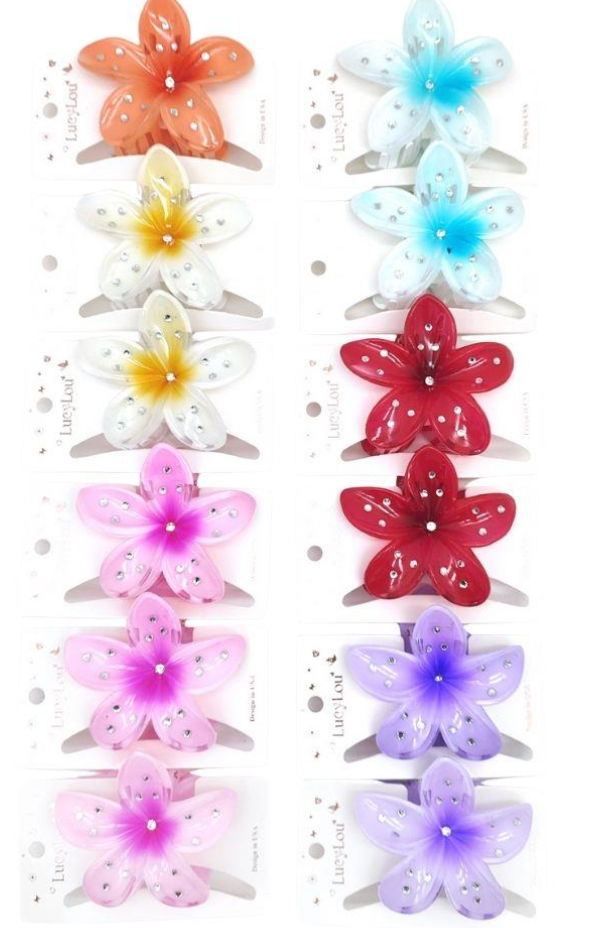 Flower Claw Hairclip with Rhinestone Details Robin Boutique