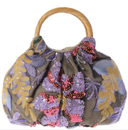 Leaf and Flower Boho Handbag With Embroidery