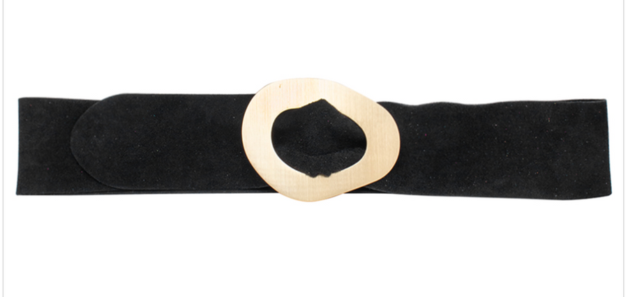 Suede Leather Belt with Gold Buckle Robin Booutique