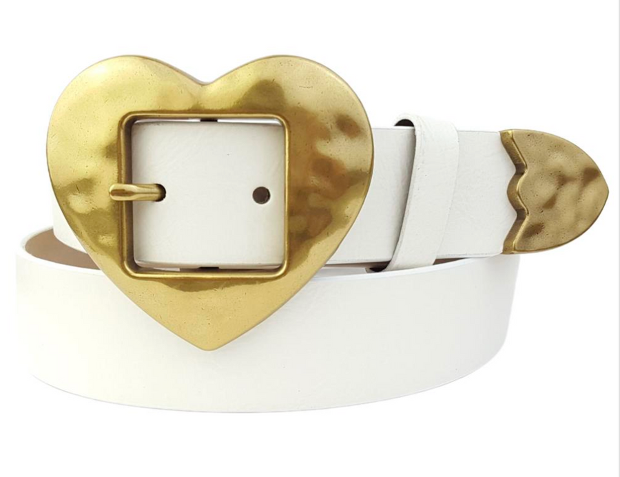 Leather belt with Heart Buckle Robin Boutique