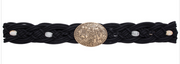 Flower Bucklr Oval Metal Braided Belt with Beads Robin Boutique