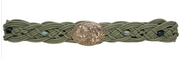 Flower Bucklr Oval Metal Braided Belt with Beads Robin Boutique