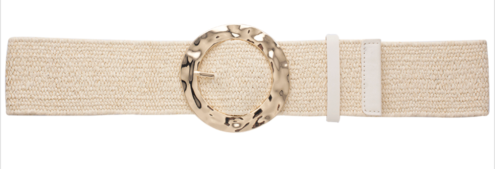 Woven Round Metal Buckle Stretch Belt Robin Boutique