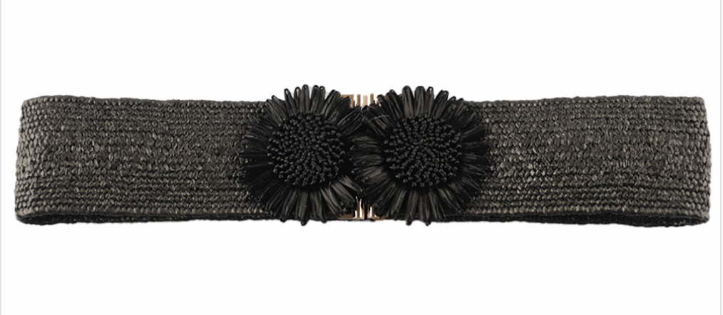 Double Front Flower Stretch Elastic Belt Robin Boutique
