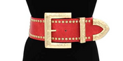 Hammered Metal Studded Buckle Elastic Belt Robin Boutique