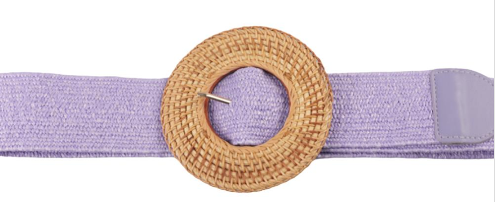 Woven Elastic Stretch Belt With Round Rattan Buckle Robin Boutique