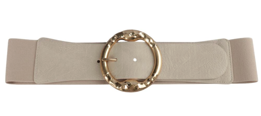 Round Gold Metal Buckle Elastic Stretch Belt Robin Boutique
