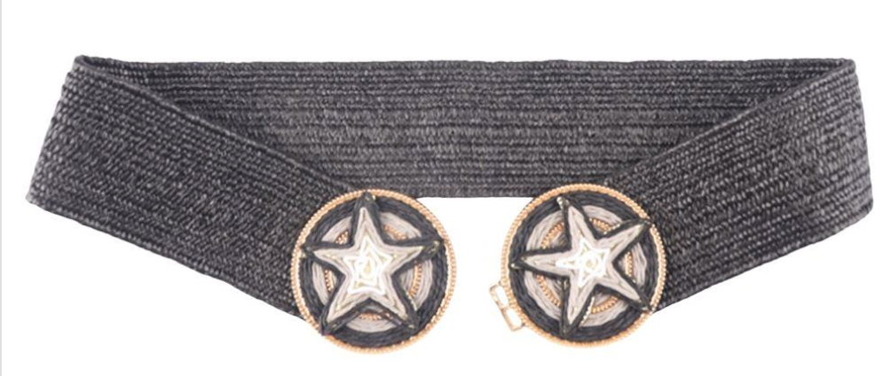 Star Raffia Double Buckle Stretch Elastic Belt Robin Boutique