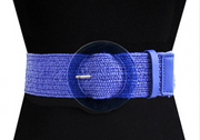 Fashion Clear Round Buckle Stretch Belt