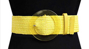 Fashion Clear Round Buckle Stretch Belt