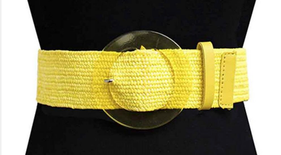 Fashion Clear Round Buckle Stretch Belt