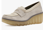 Fly London Bilz Suede Loafer Platform Shoes in Off White Robin Boutique