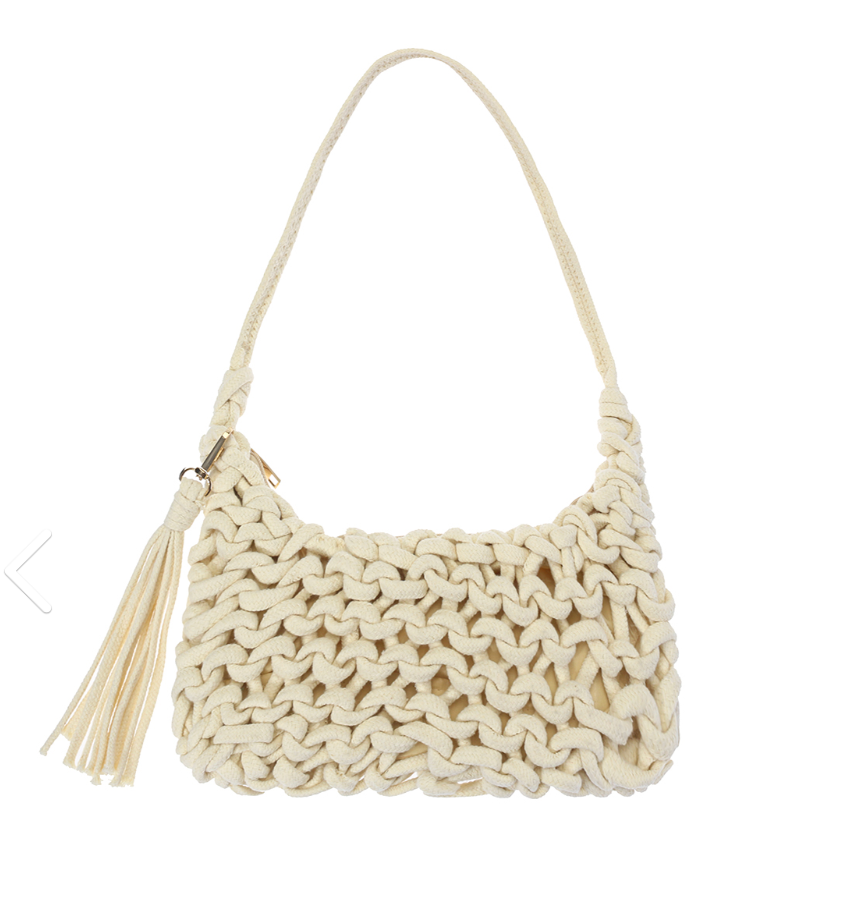 Knotted Woven Tassel Shoulder Bag Robin Boutique