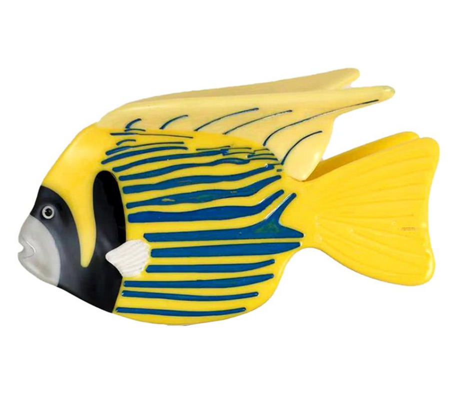 Hard Plastic Yellow Fish Hair Claw Clip