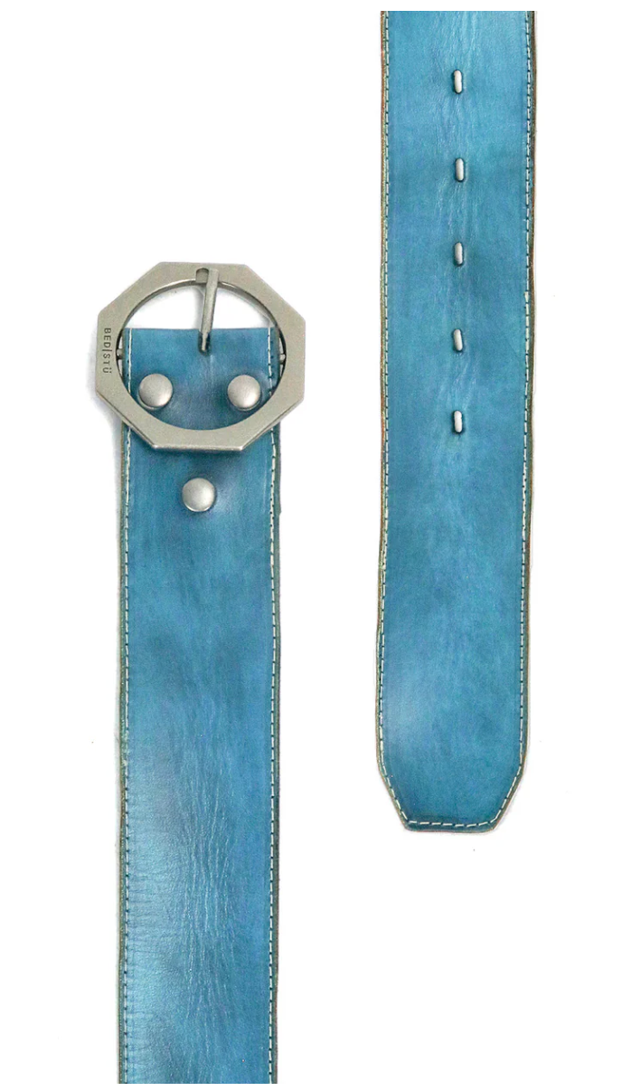 Dreampath Leather Belt by Bedstu in Arctic Blue Robin Boutique