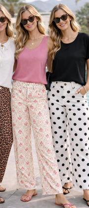 Floral Fray Hem Wide Leg Pant Robin Boutique