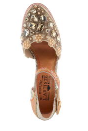Queenlatifah Shoes by L'Artiste in Gold Multi Robin Boutique