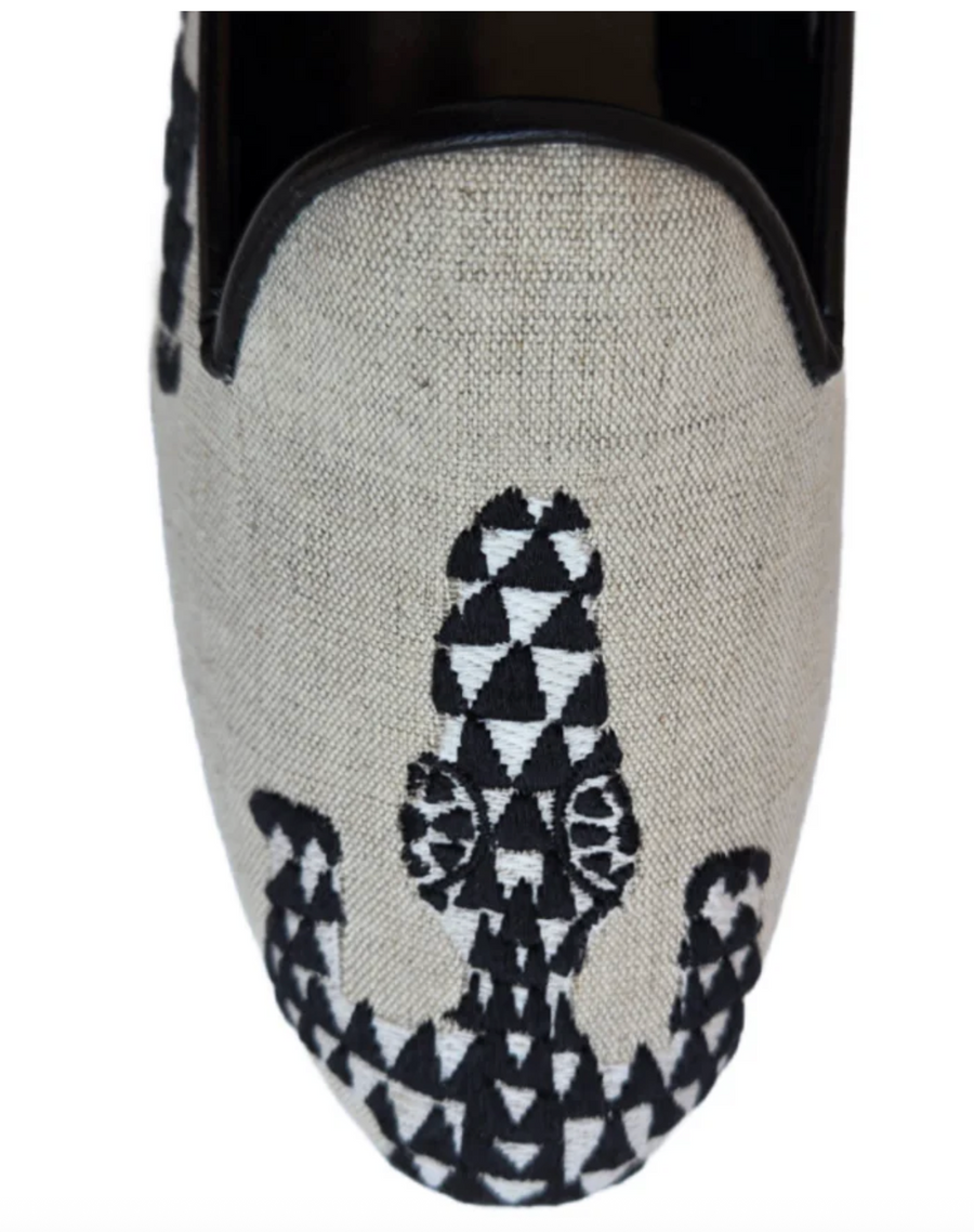 Ramon Tenza Croco Linen Flats Robin Boutique
