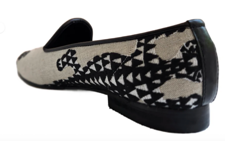 Ramon Tenza Croco Linen Flats Robin Boutique