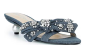 Jemma Embellished Bow Denim Dress Sandals by Betsey Johnson - Robin Boutique