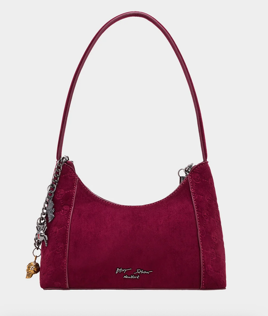 Headliner Deboss Top Zip Cherry Handbag by Betsey Johnson - Robin Boutique