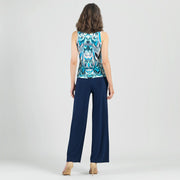 Abstract Sleeveless V-Neck Twist Top by Clara Sun Woo