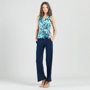 Abstract Sleeveless V-Neck Twist Top by Clara Sun Woo