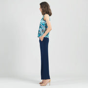 Abstract Sleeveless V-Neck Twist Top by Clara Sun Woo