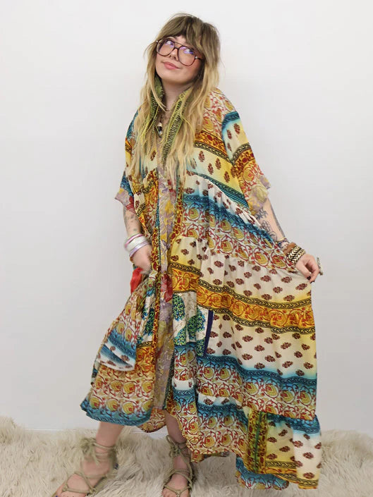 Rasgulla Sari Twilight Maxi Dress #45 by Kantha Bae