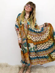Rasgulla Sari Twilight Maxi Dress #45 by Kantha Bae