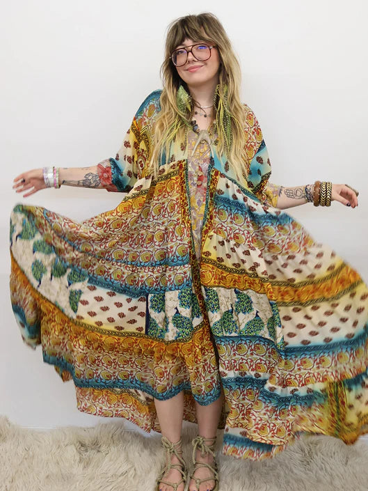 Rasgulla Sari Twilight Maxi Dress #45 by Kantha Bae