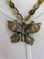 Yellow Agate Butterfly Short Necklace Robin Boutique
