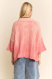 Ombre Oversized Cable Sweater by Davi & Dani