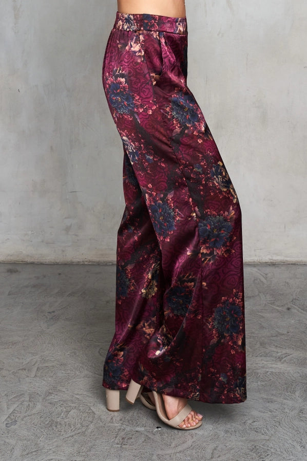Verona Print Satin Pant by Paparazzi