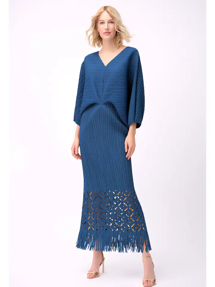 Pleated Cutout Dress by EllyNDale Robin Boutique