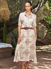 Embroidered Button Front Blouse by Paparazzi